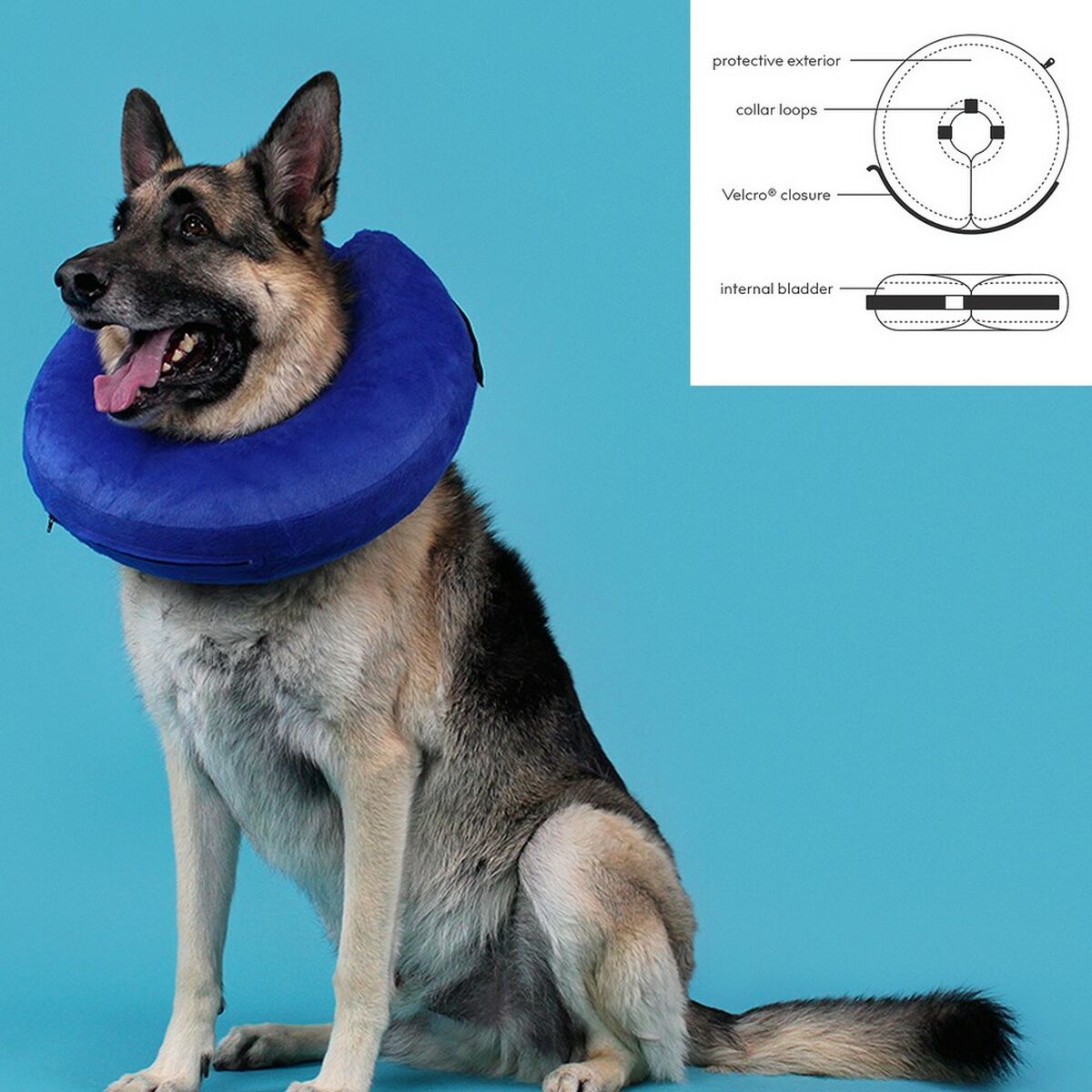 Genesungshalsband für Hunde KVP Kong Cloud Blau Aufblasbar (15-25 cm)