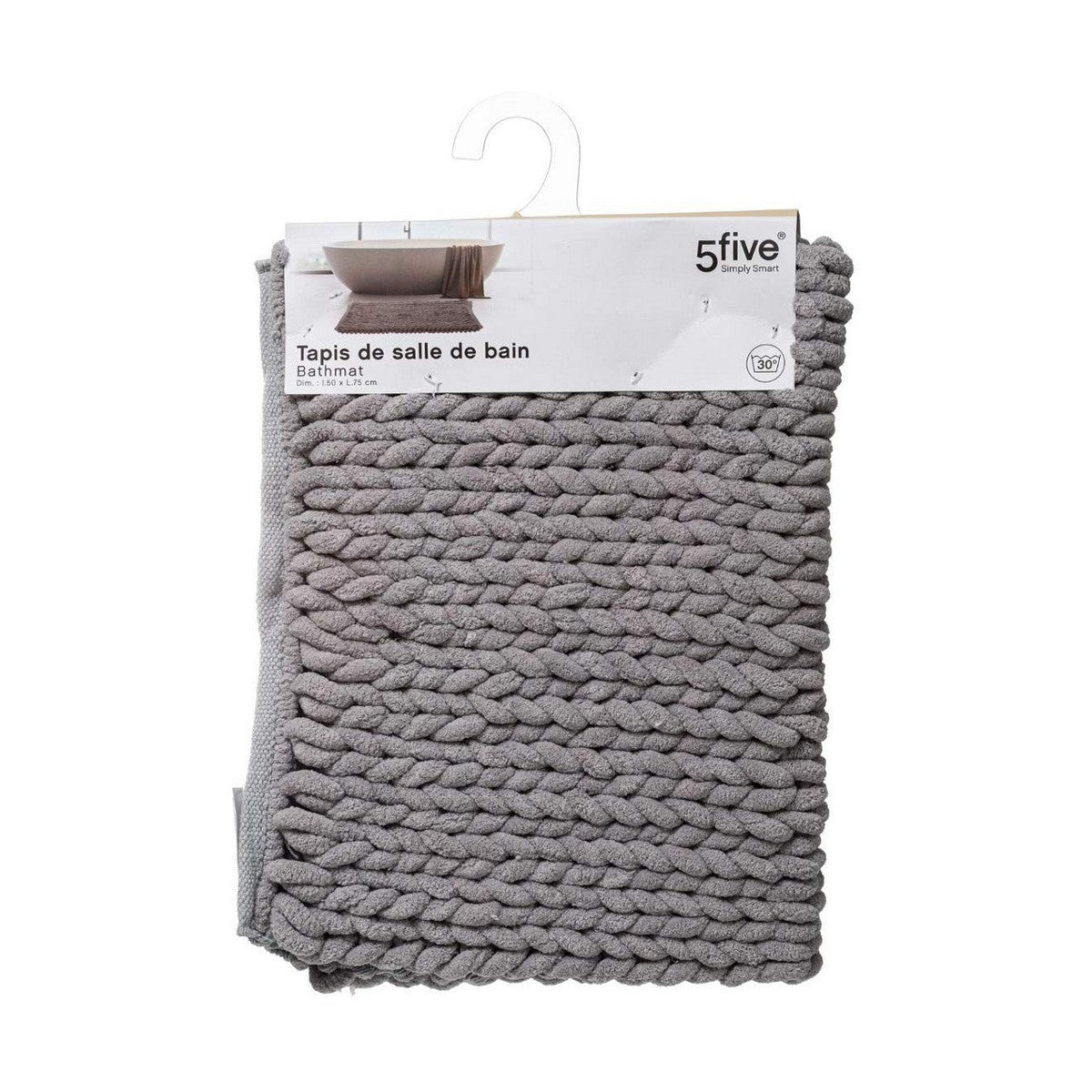 Badematte 5five Grau Polyester (50 x 75 cm)