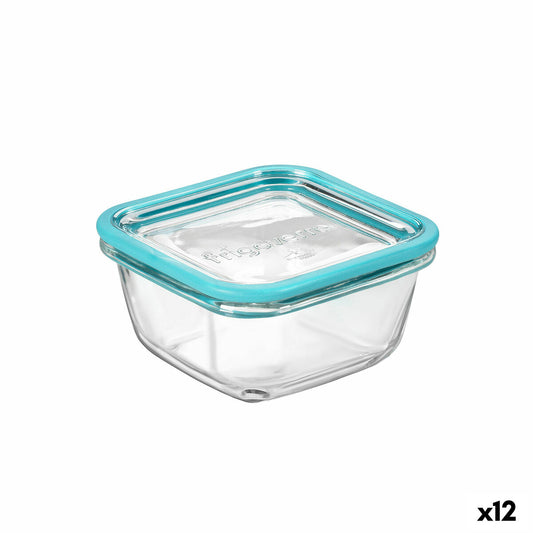 Viereckige Lunchbox mit Deckel Bormioli Rocco Frigoverre Future Durchsichtig Glas 420 ml (12 Stück)