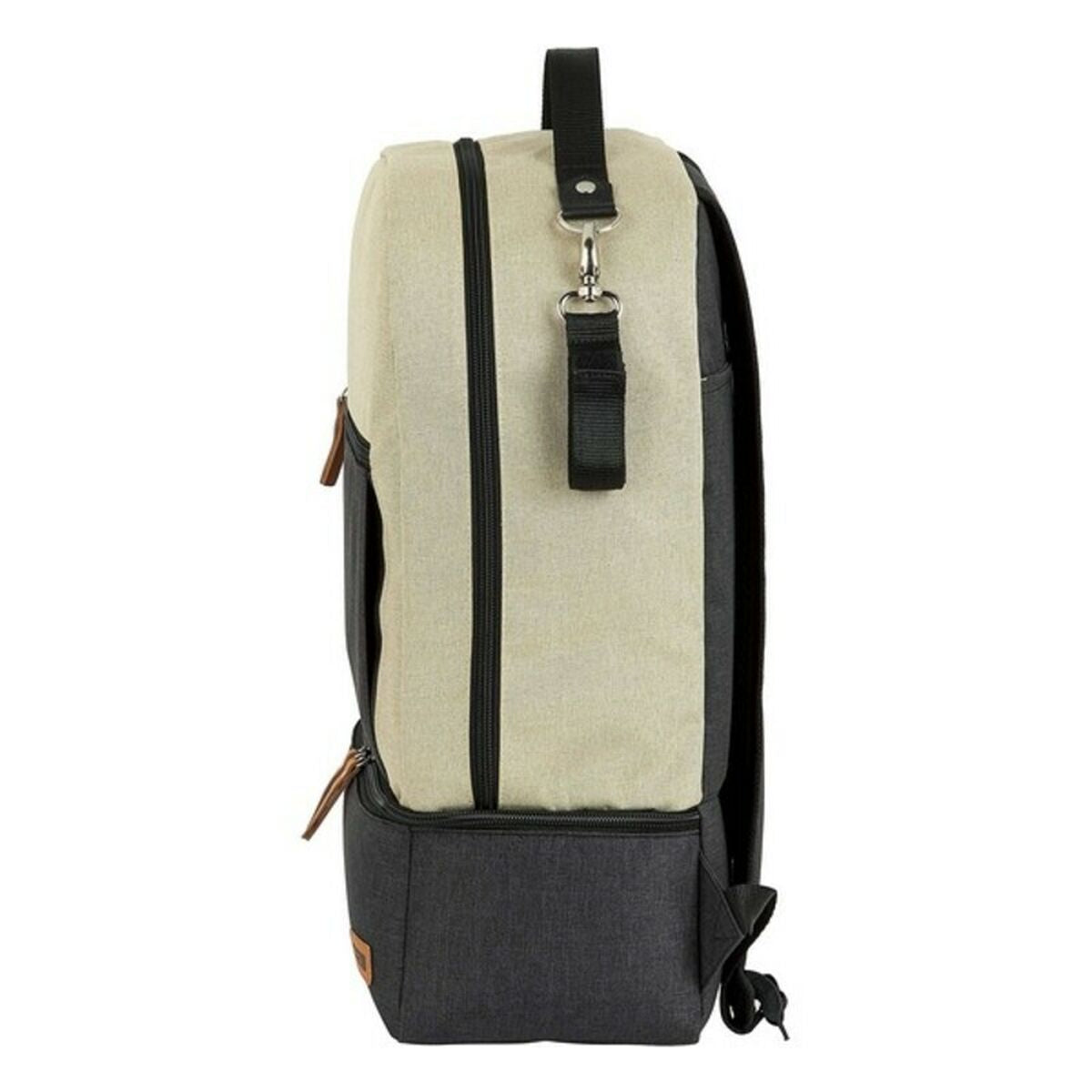 Bolsa de Deporte con Portazapatos Safta M883 Beige Gris oscuro 15 L