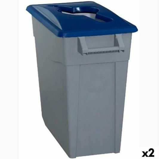 Recycling Papierkorb Denox 65 L Blau (2 Stück)