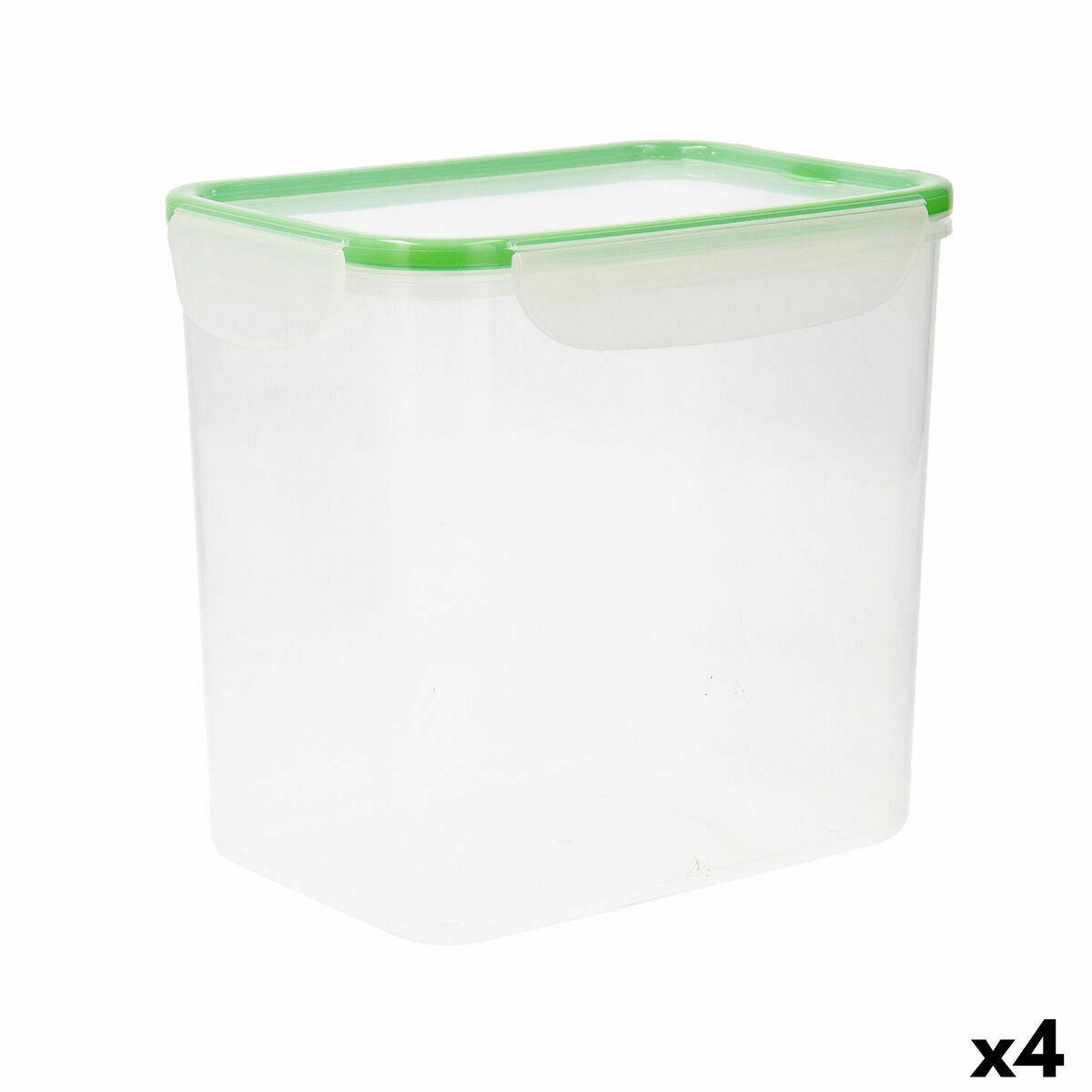 Fiambrera Hermética Quid Greenery Transparente Plástico 4,7 L (4 Unidades) (Pack 4x)