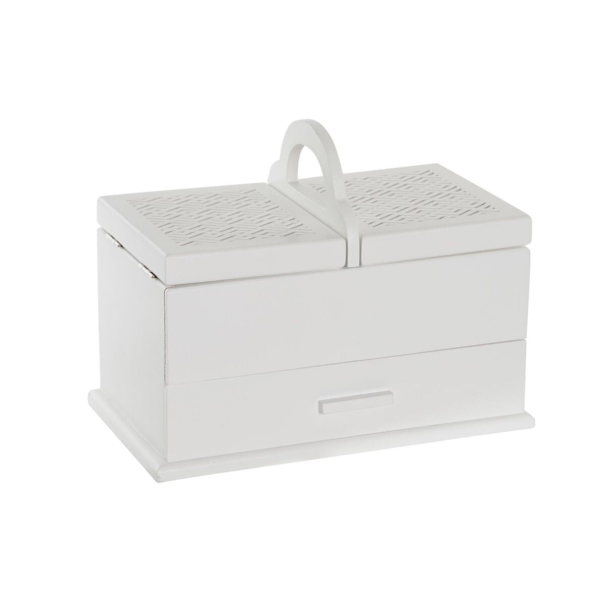 Caja-Joyero DKD Home Decor 16 x 17 x 28 cm Blanco Rosa claro Madera MDF