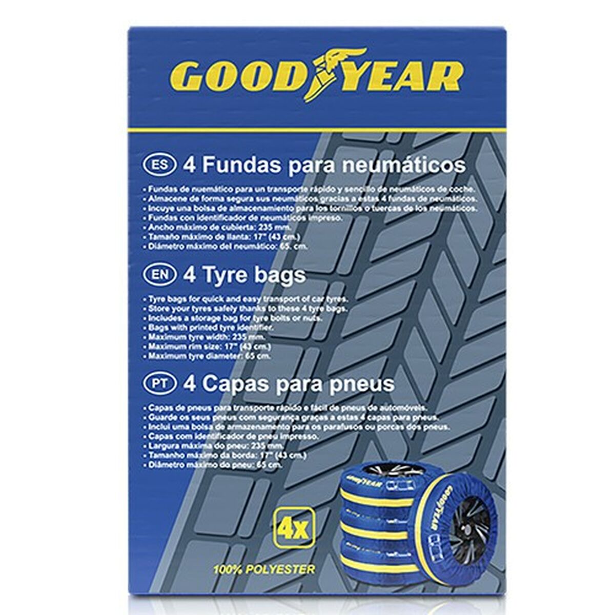 Juego de fundas para neumáticos Goodyear GOD6000 (4 Unidades)