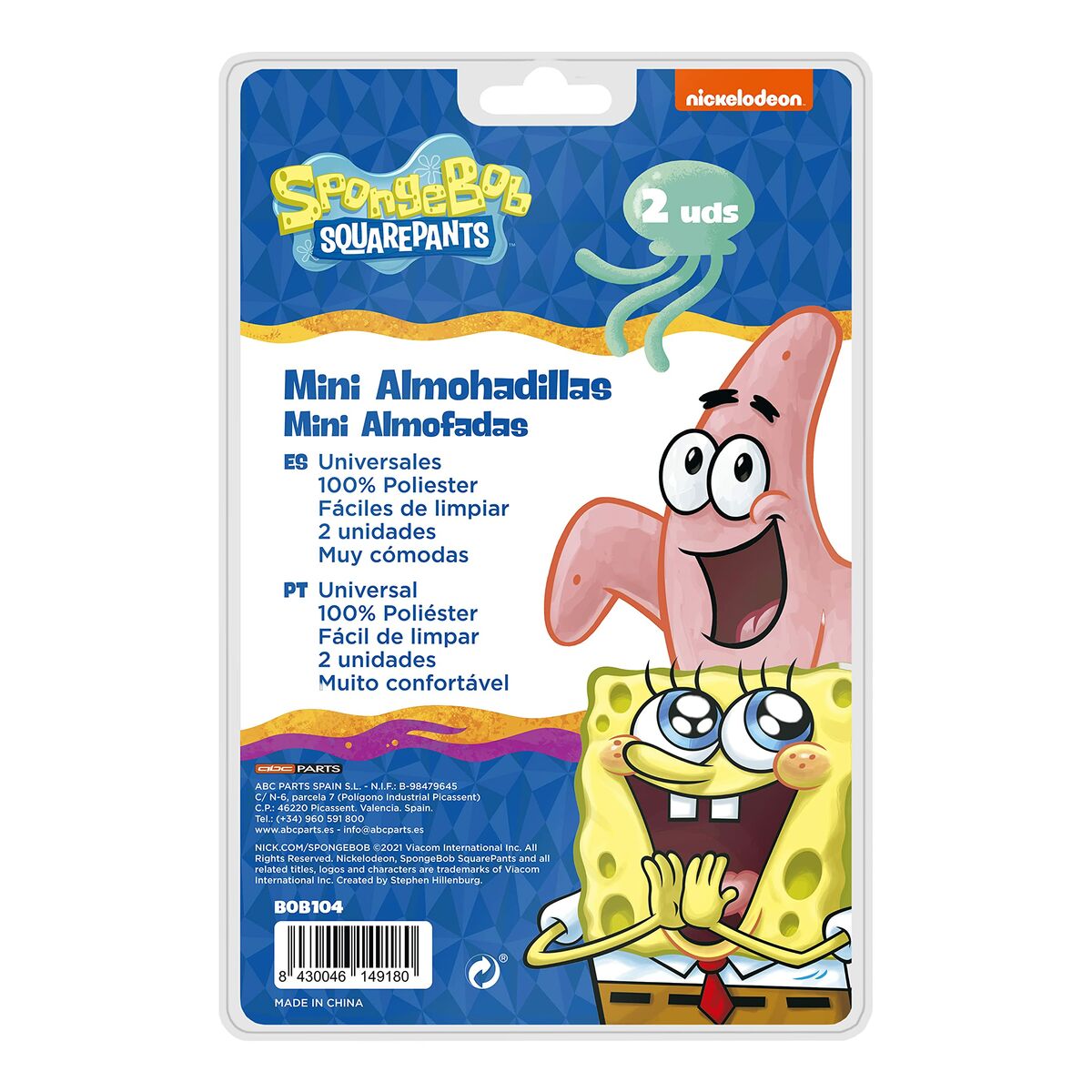 Almohadillas para Cinturón de Seguridad BOB104 Azul Bob Esponja