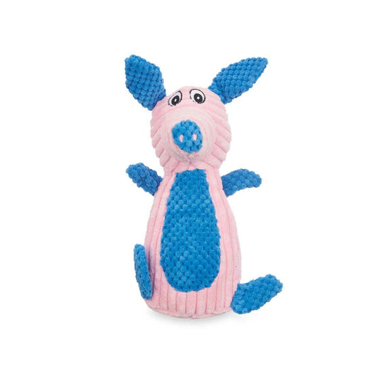 Hundespielzeug Blau Rosa Schwein 27 x 11,5 x 19 cm Plüschtier mit ton