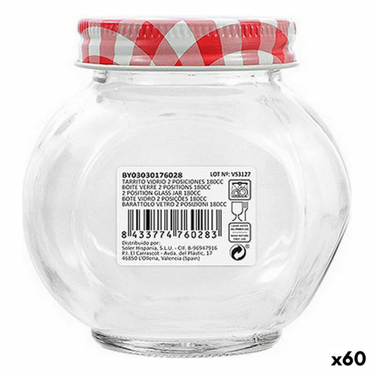 Tarro Mediterraneo Vidrio 180 ml 8 x 6,1 x 8 cm (60 unidades)