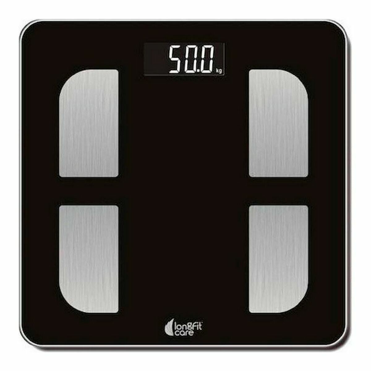 Digital Bathroom Scales LongFit Care Black Multifunction 33 x 4 x 33 cm (2 Units)