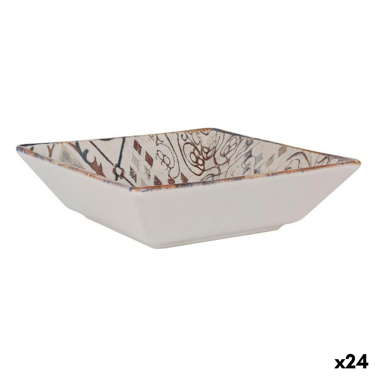 Ensaladera La Mediterránea Grecia Porcelana 18 x 18 x 5 cm (24 Unidades)