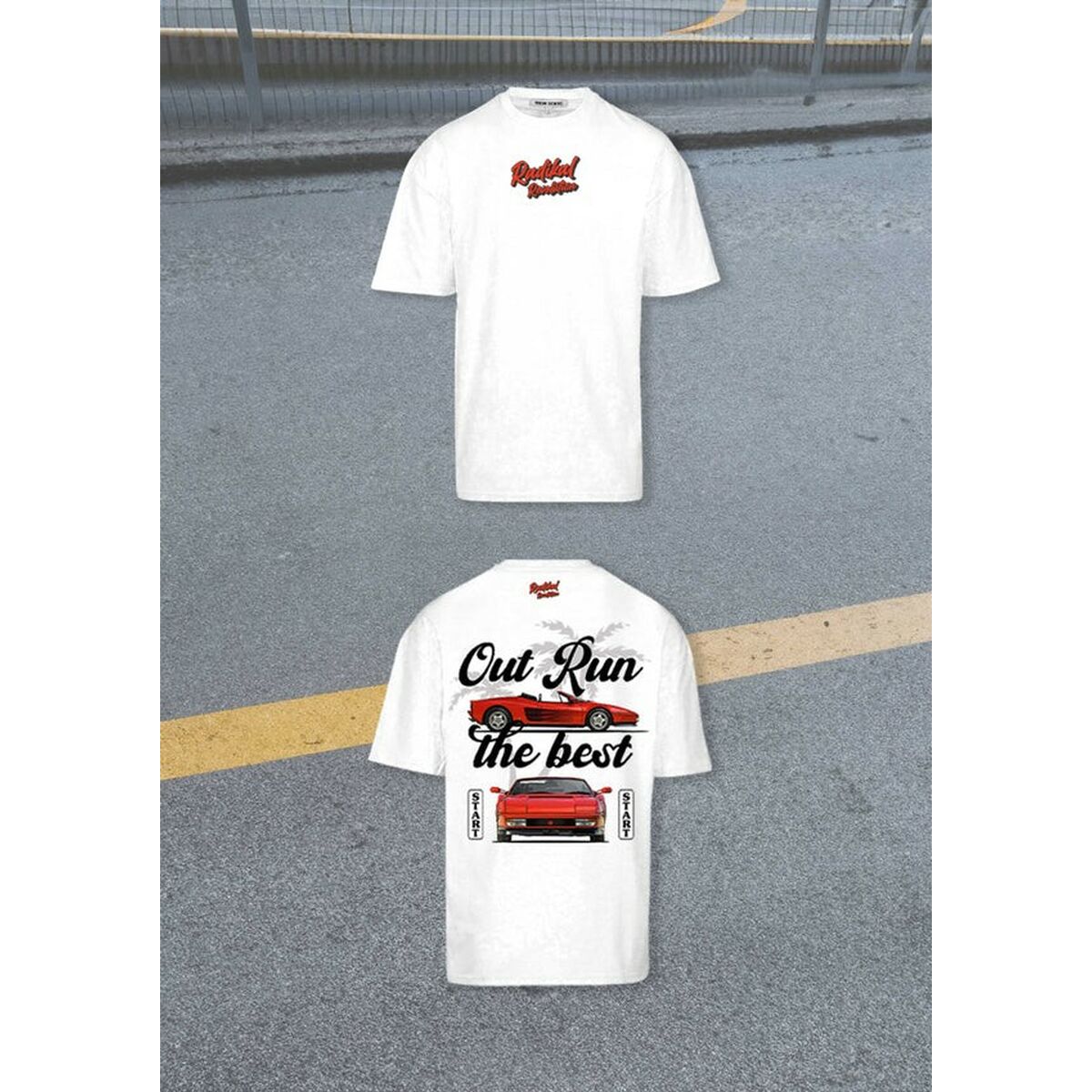 Camiseta de Manga Corta Hombre RADIKAL OUT RUN Blanco M