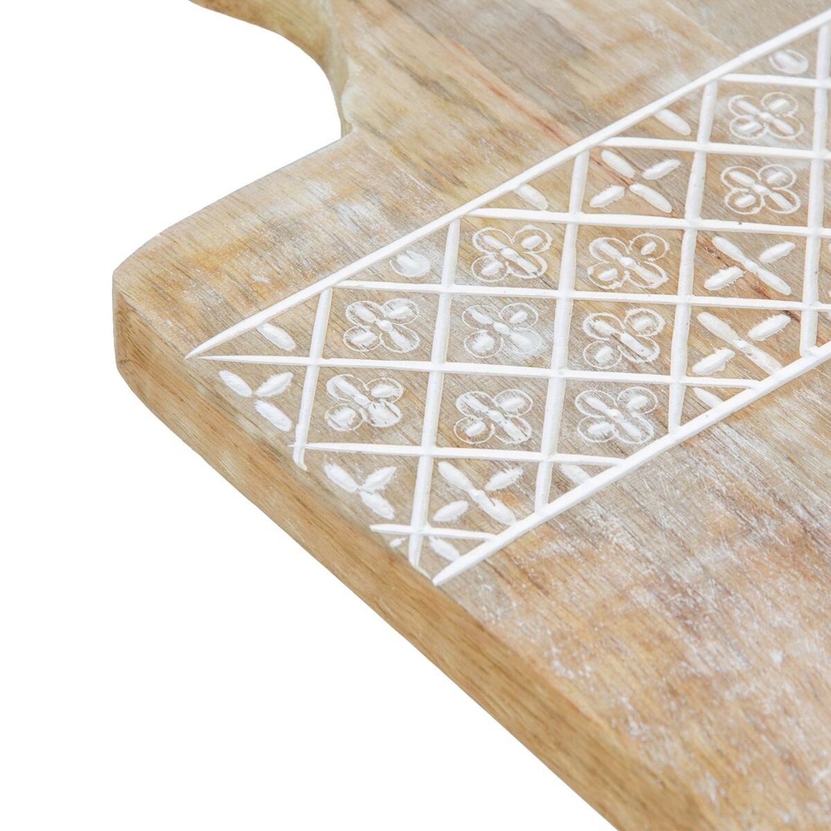 Tabla de cortar 21 x 40,5 x 3 cm Blanco Madera de mango