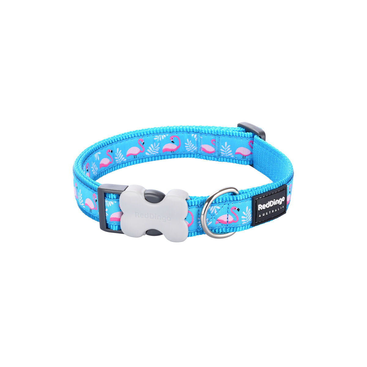 Dog collar Red Dingo STYLE FLAMINGO Turquoise 31-47 cm