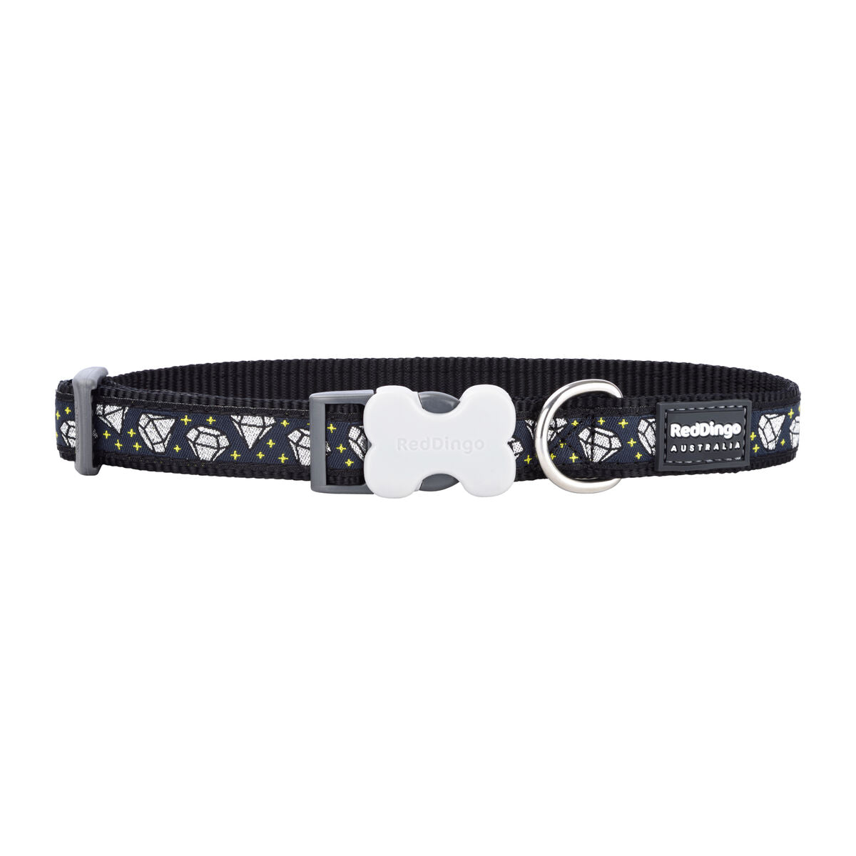 Collar para Perro Red Dingo STYLE DIAMOND Negro 31-47 cm