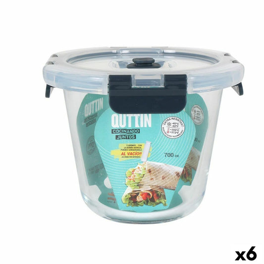 Hermetic Lunch Box Quttin Vacuum tube 700 ml 14 x 14 x 11 cm (6 Units)