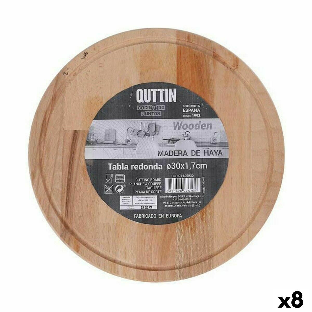 Serving board Quttin Circular Ø 30 x 1,7 cm (8 Units)