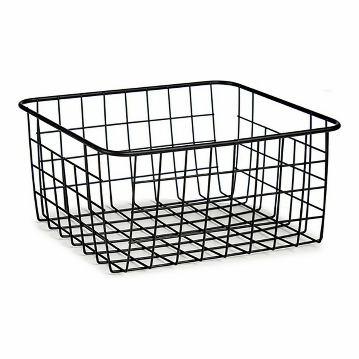 Basket Black Steel 22 x 12,7 x 28,5 cm (18 Units)