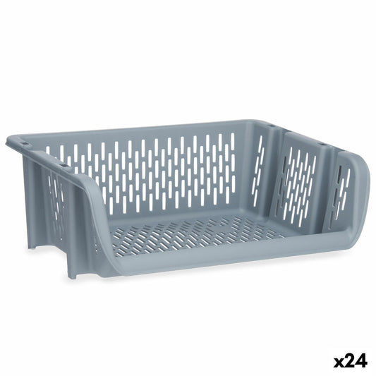 Vegetable basket Grey polypropylene (30 x 13,5 x 38,7 cm) (24 Units)