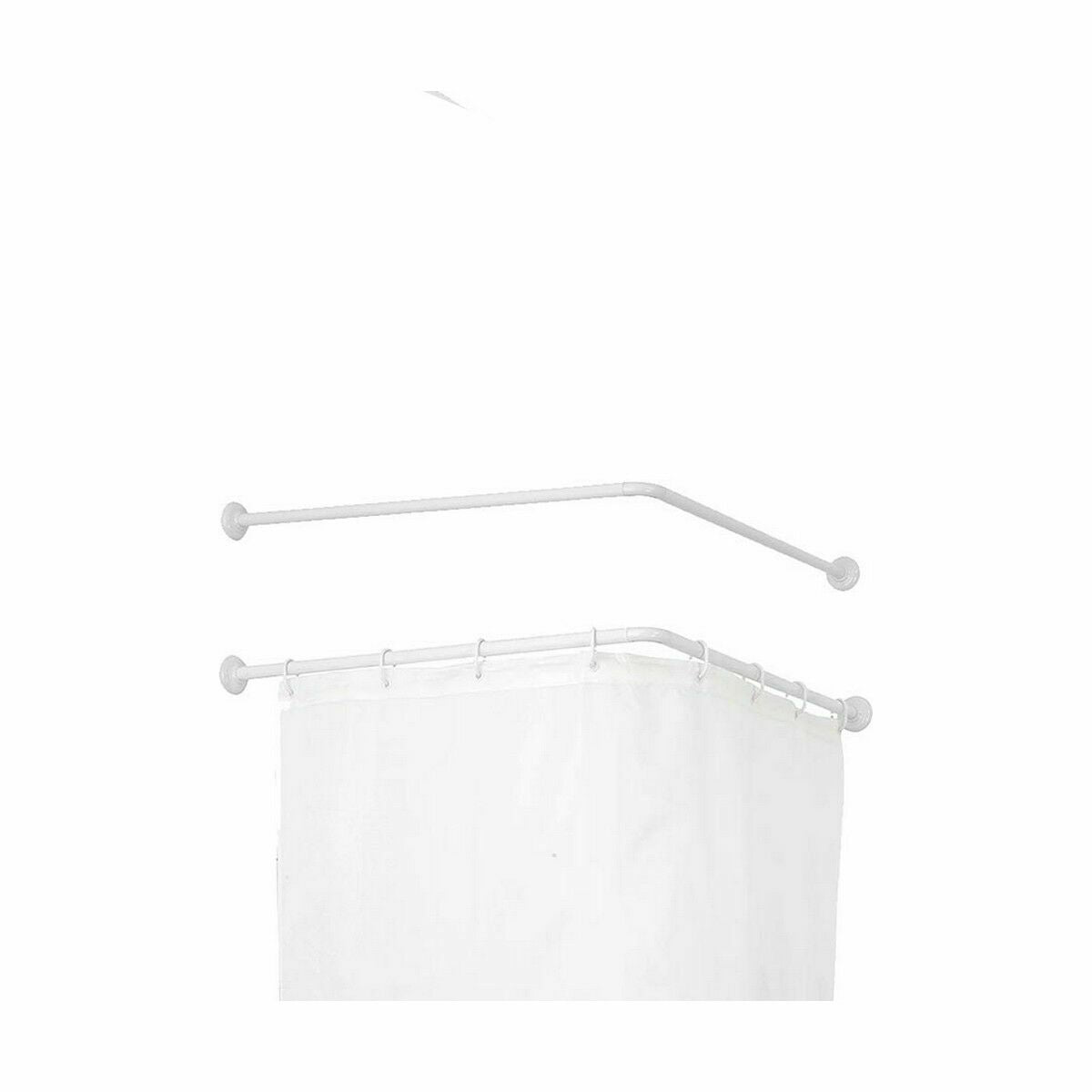 Vorhangstange Dusche Weiß Aluminium 80 cm (24 Stück)