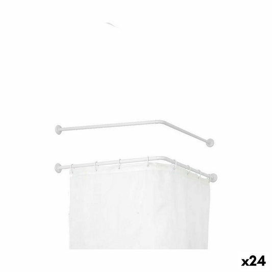 Barra para Cortinas De ducha Blanco Aluminio 80 cm (24 Unidades)