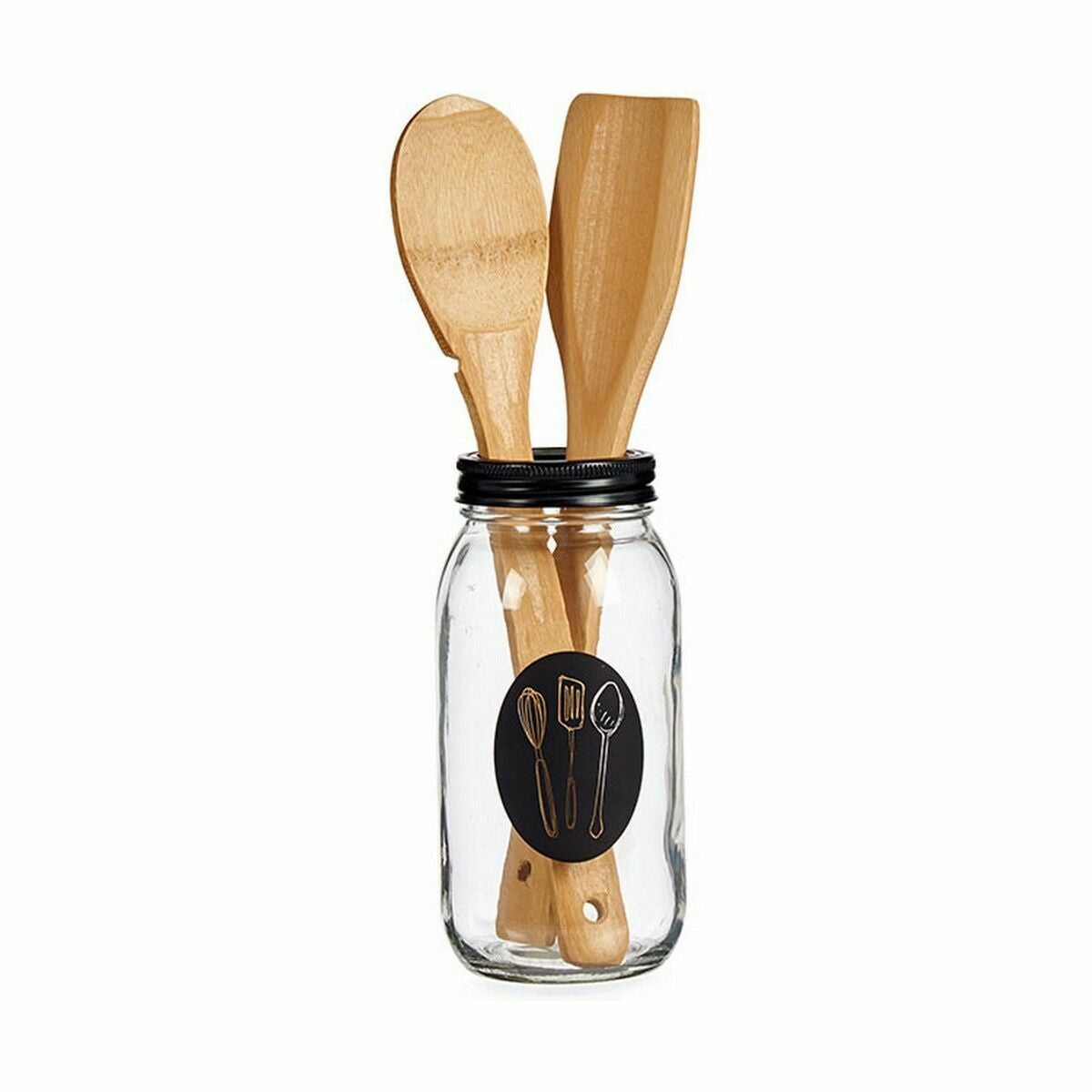 Jar Kitchen Spatula Metal 840 ml 9 x 17 x 9 cm (12 Units)