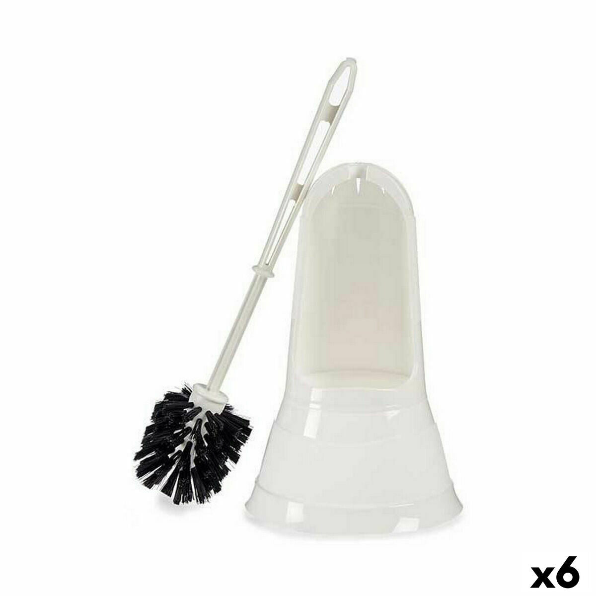 Toilet Brush White Black PVC polypropylene 16 x 36,2 x 16 cm (6 Units)