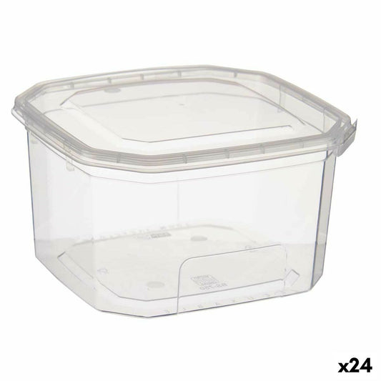 Rechteckige Lunchbox mit Deckel Durchsichtig Polypropylen 750 ml 12,8 x 7,5 x 13,5 cm (24 Stück)