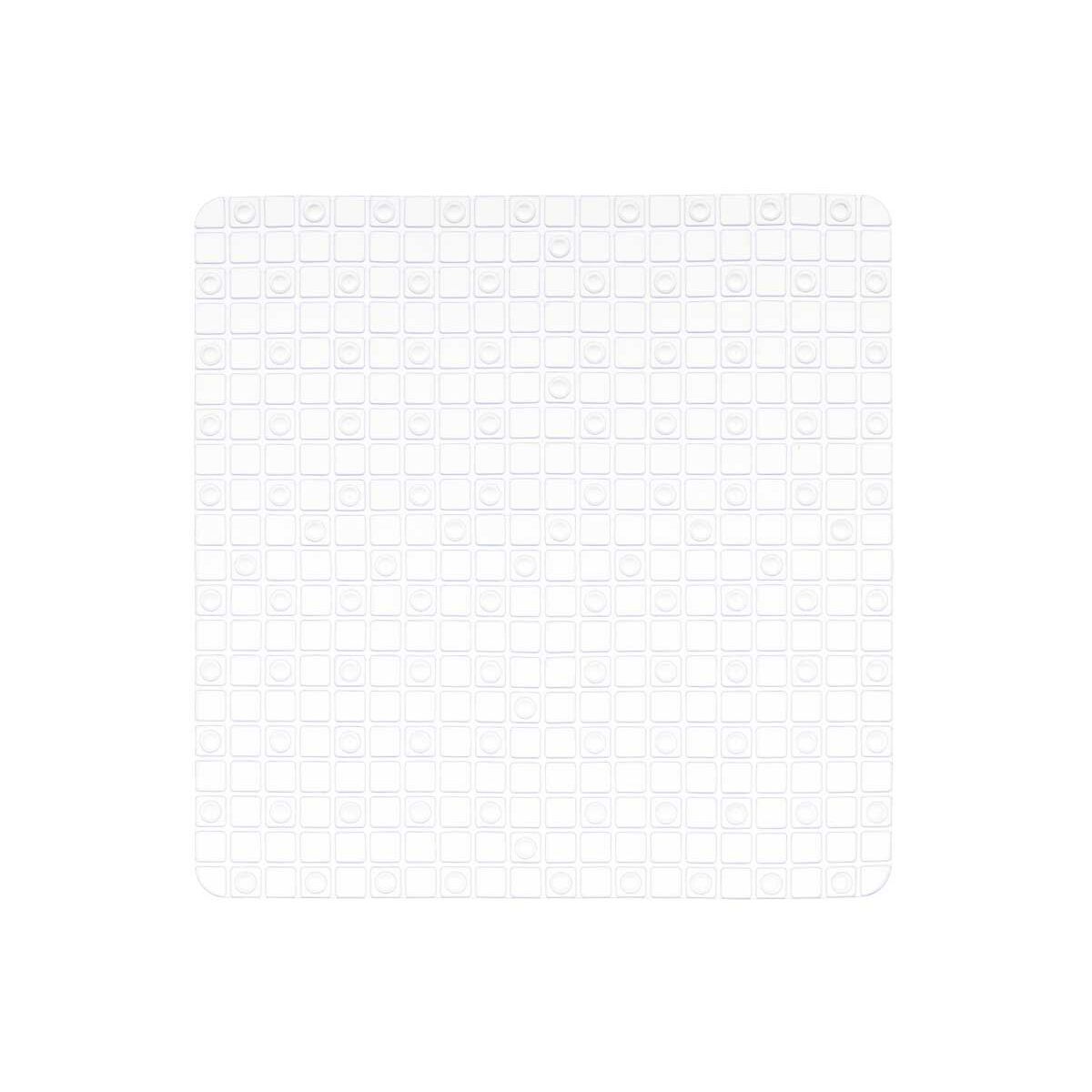 Alfombrilla Antideslizante para Ducha Cuadros Transparente PVC 50,3 x 50,3 x 0,7 cm (6 Unidades)