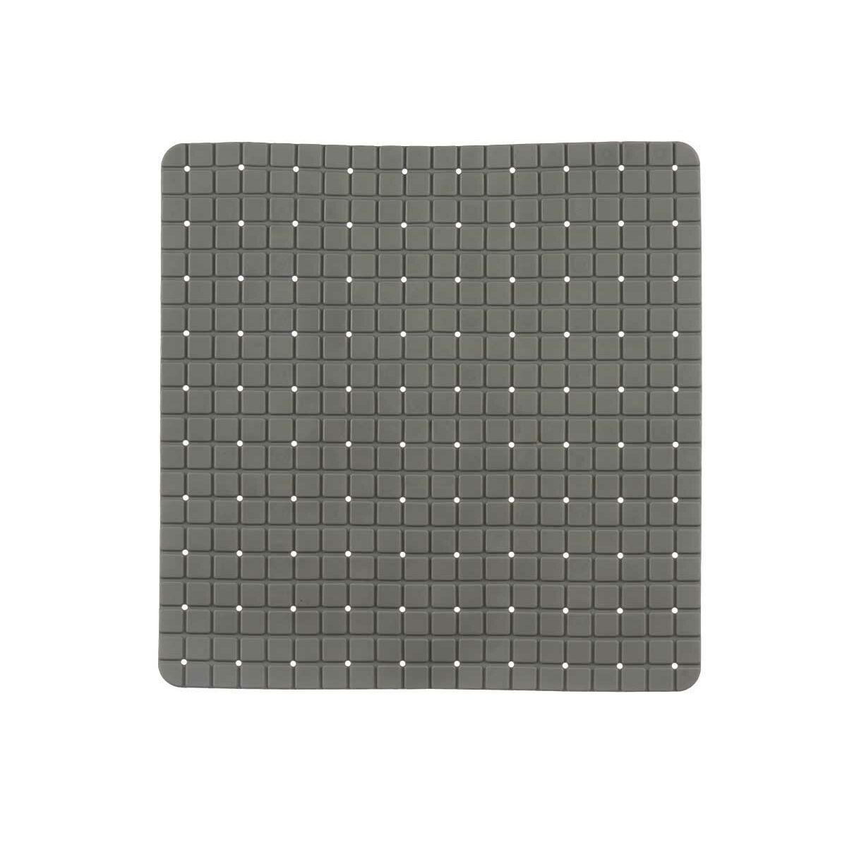 Alfombrilla Antideslizante para Ducha Cuadros Gris PVC 50,3 x 50,3 x 0,7 cm (6 Unidades)