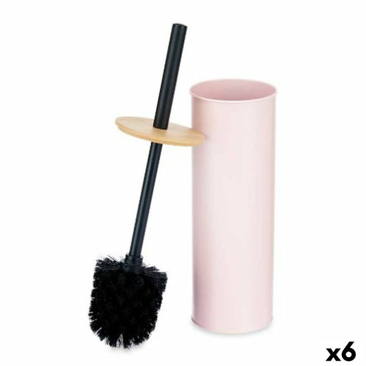 Toilettenbürste Rosa Metall Bambus Kunststoff 9,5 X 27 X 9,5 cm (6 Stück)