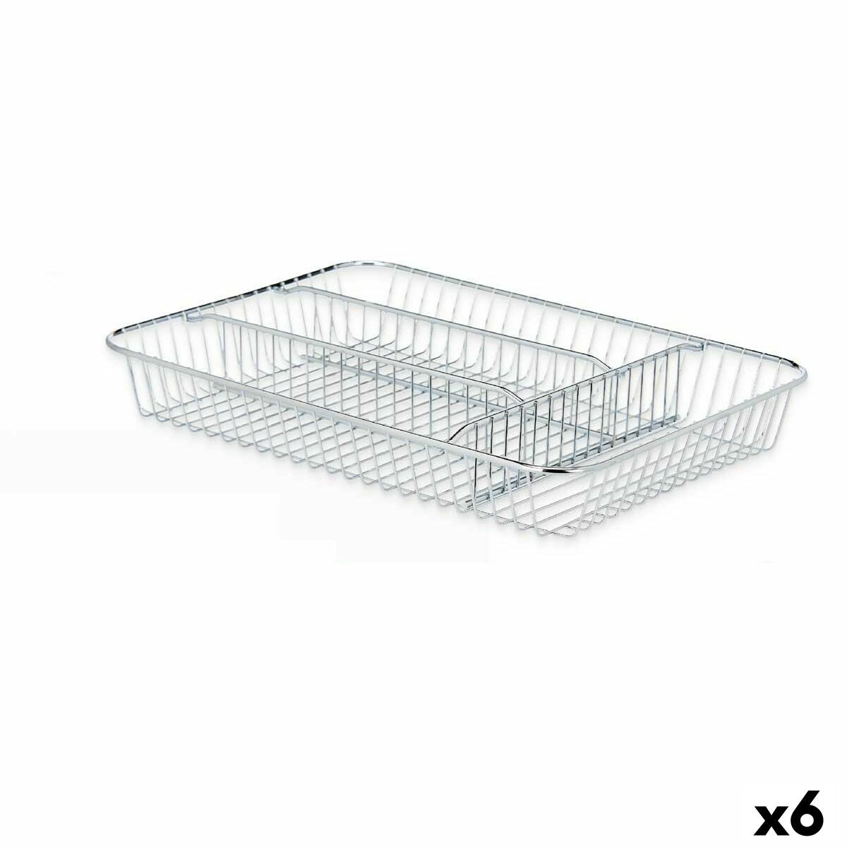 Besteckkasten Silberfarben Metall 26 x 4,5 x 35,5 cm (6 Stück)