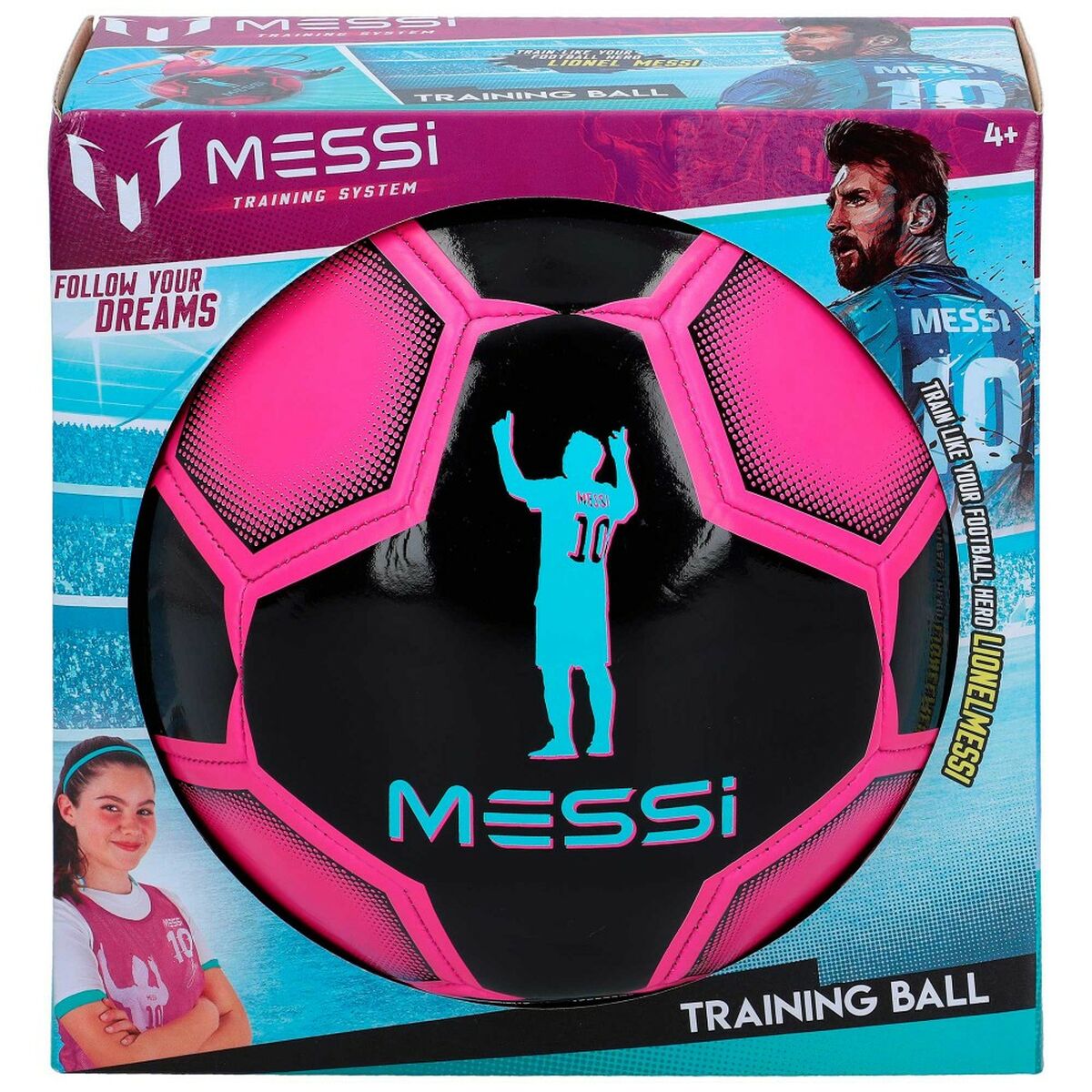 Balón de Fútbol Messi Training System Cuerda Entrenamiento Poliuretano (4 Unidades)