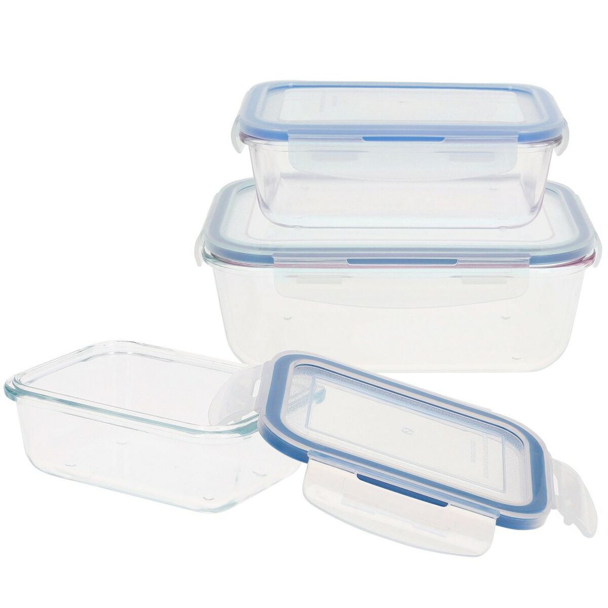 Set de Recipientes de Cocina Herméticos Apilables Max Home 6 Unidades 23 x 7,5 x 17,5 cm