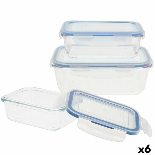 Set de Recipientes de Cocina Herméticos Apilables Max Home 6 Unidades 23 x 7,5 x 17,5 cm